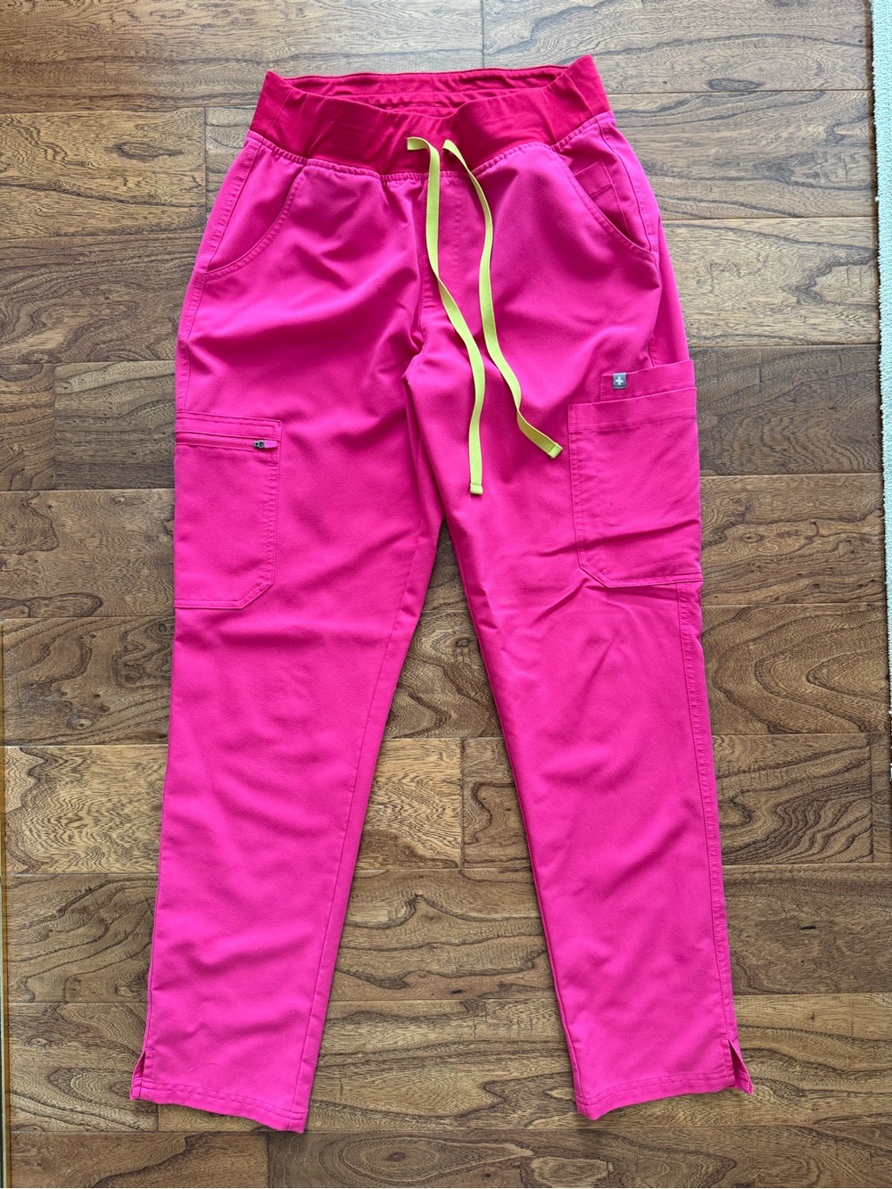 Figs “Shocking Pink” Yola High-Rise Slim Scrub pants